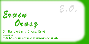 ervin orosz business card